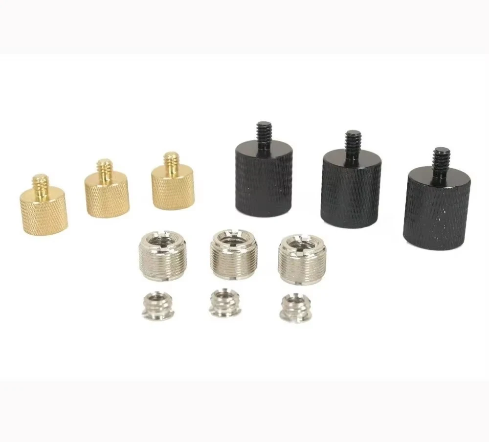 Redutor de parafuso de rosca macho de 5/8 + 3/8 fêmea para 1/4" - conjunto de 12 peças. Conversores de parafuso para microfone de câmera com tripé, 5/8-27 e 3/8-16