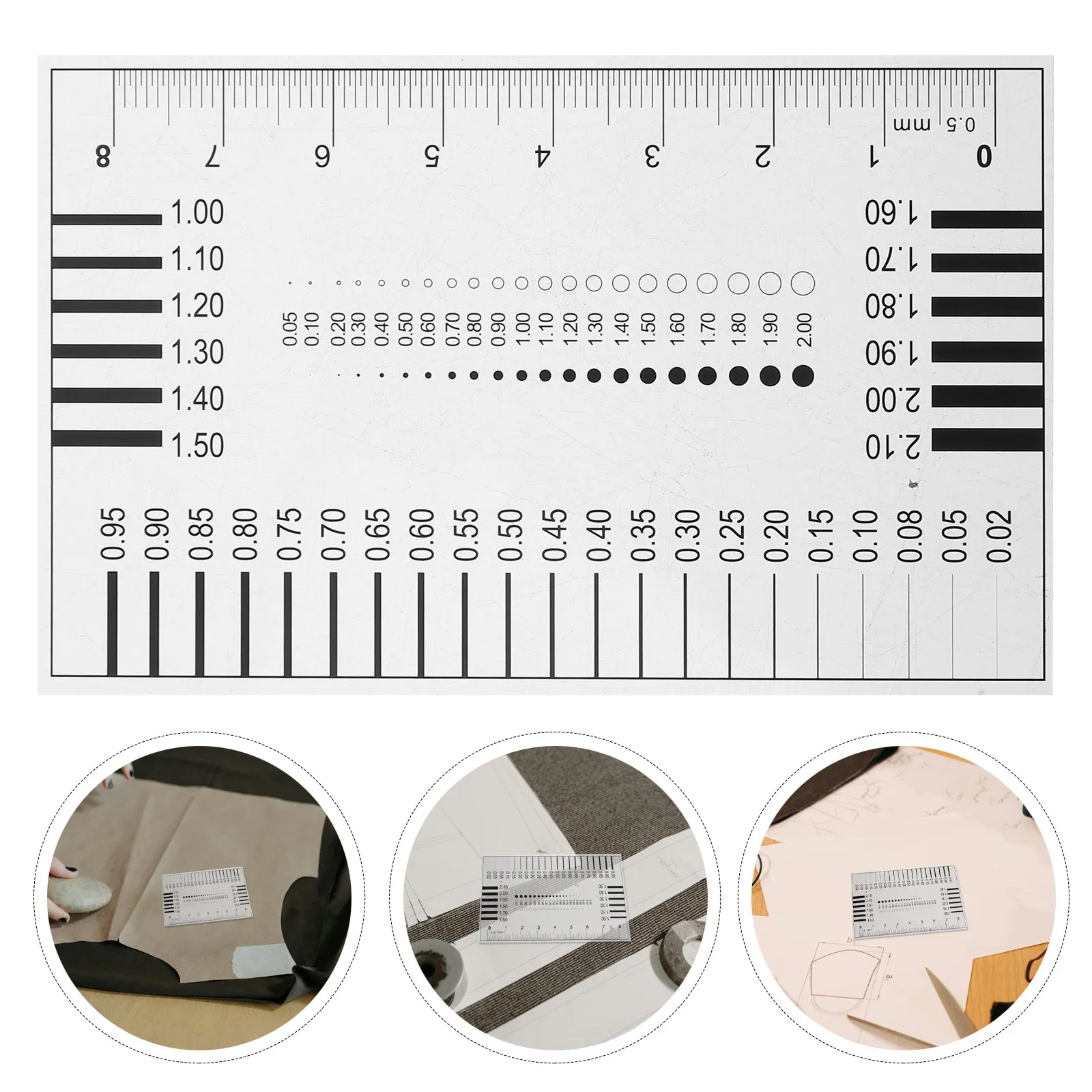 High Precision Transparent Film Ruler for Flaw Detection Crack Width Line Width Measurement Sec Estimation Chart Industrial
