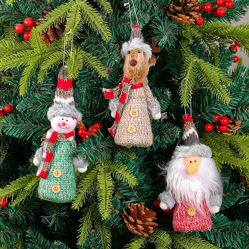 Knitted Doll Ornaments for Christmas Tree Decoration, Hanging Ornament, Cross-Border, Wholesale, 2023