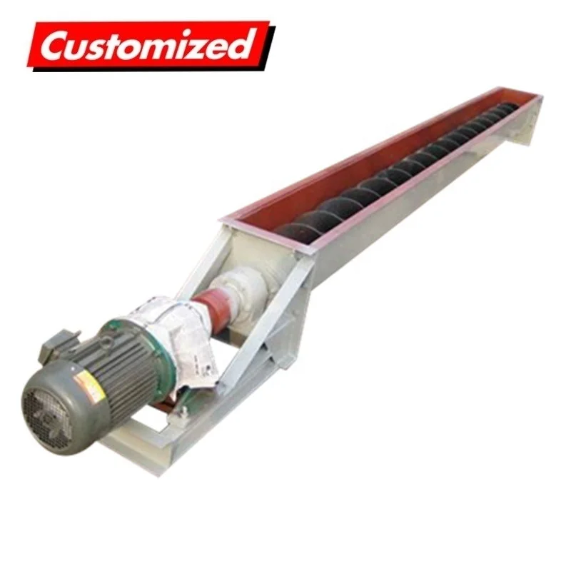 OEM Custom Flexible Trough Screw Conveyor Spiral Groove Screw Auger Conveyor Transmission System