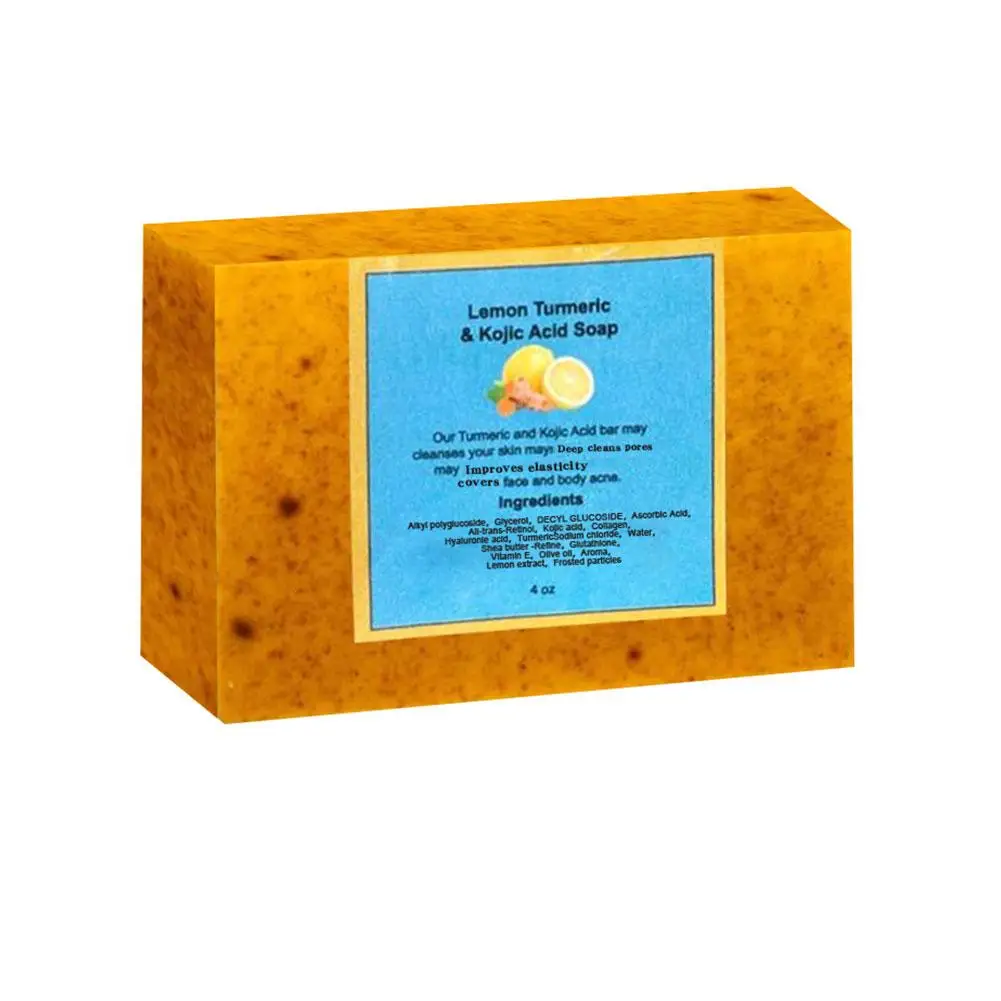 Turmeric & Kojic Acid Brightening Soap Turmeric Soap Soapkojic Ginger Soap Cold Soap Hand-made Acid Lemon Soap Bath B2c9