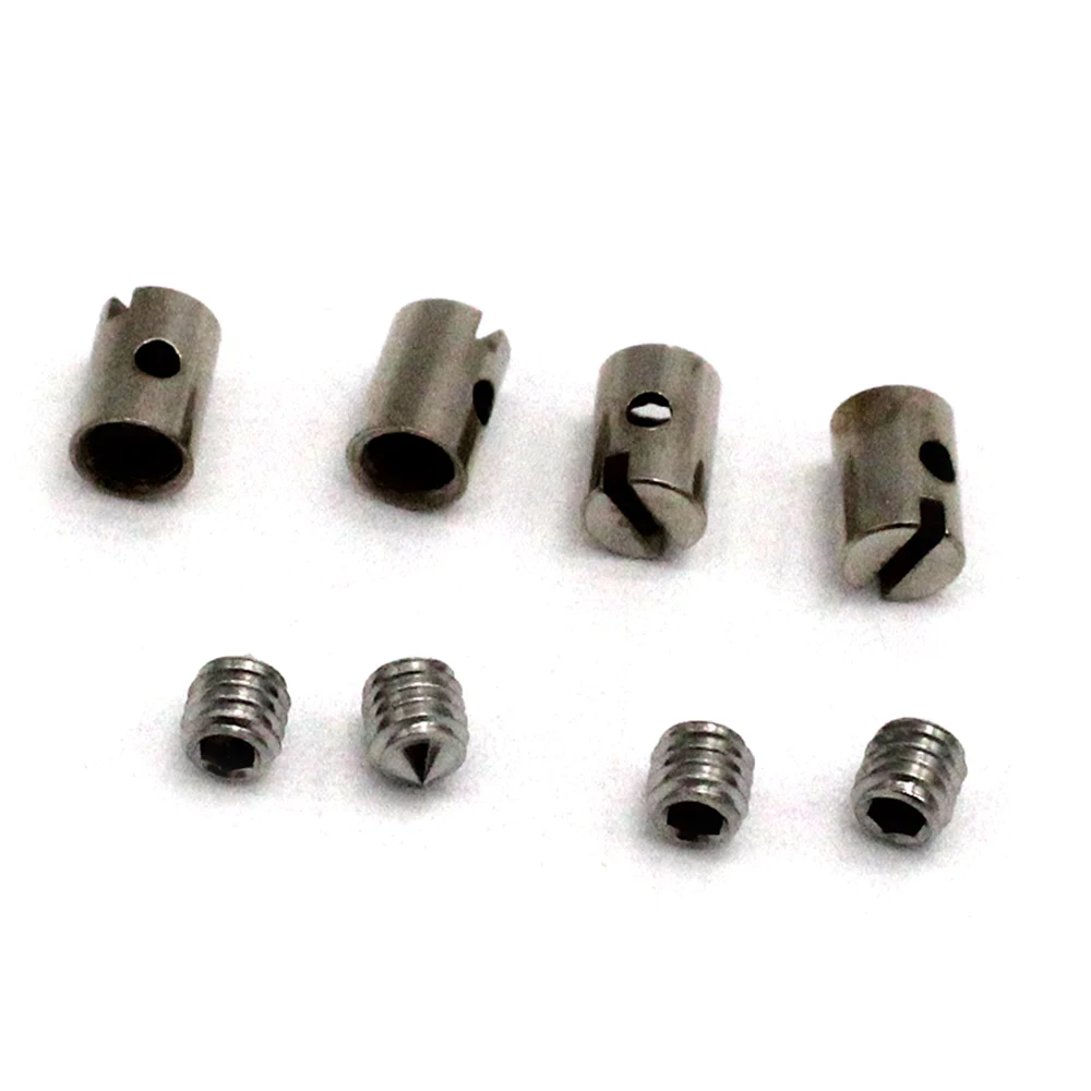 4 Sets Solderless Cable Nipples 5mm Throttle Choke for Motorcycle Scooter Quad Mower Nipple and Screw for Throttle Carb Cables