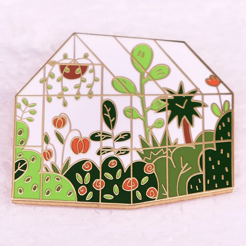 Garden Plant Greenhouse Enamel Pin Badge Brooch Jewelry Backpack Decorate
