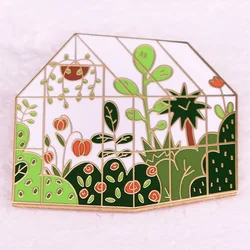 Garden Plant Greenhouse Enamel Pin Badge Brooch Jewelry Backpack Decorate