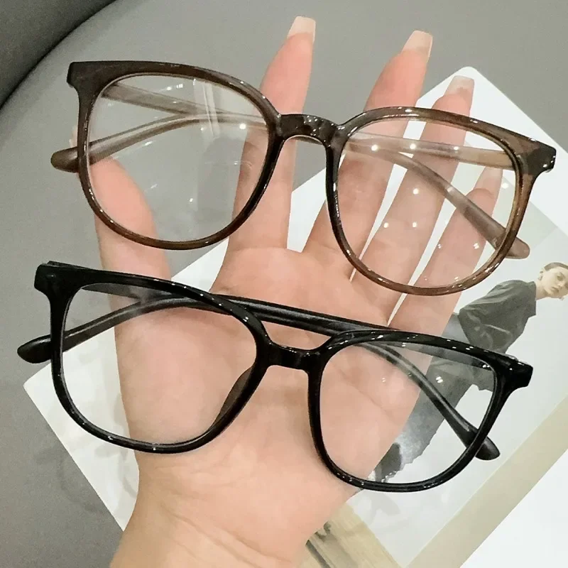 Big Square Frame Glasses Women Men Simple Transparent Eye Glasses Daily Versatile Anti Blue Light Eyeglasses Fashion Accessories