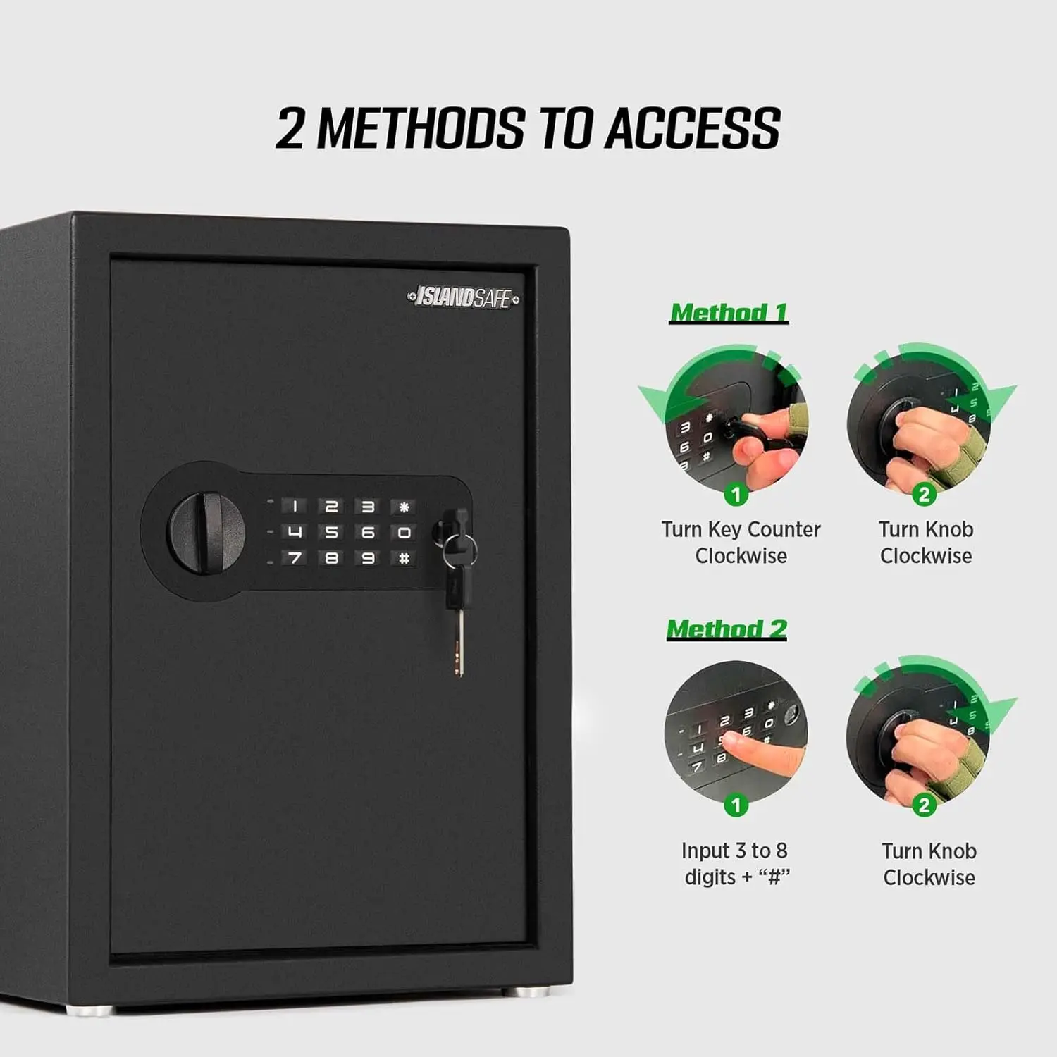 Security Safe Cabinet Personal Box, 1.7 Cuft with Digital Keypad Lock and Keys Safe Box for Cash Money Home Dorm Office Hotel Bu