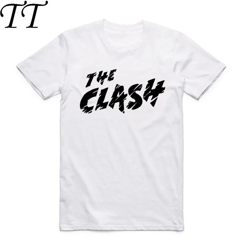 

2019 New Fashion Print The Clash London Calling Men White T Shirt Rock Band Summer Casual Short Sleeves O Neck Tshirt