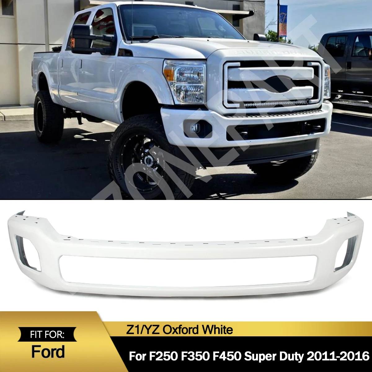 Steel Front Surround Body Kit Crash - Proof Bumper Front Bumper w/Fog Lights Hole For 2011-2016 Ford F250 F350 F450 Super Duty