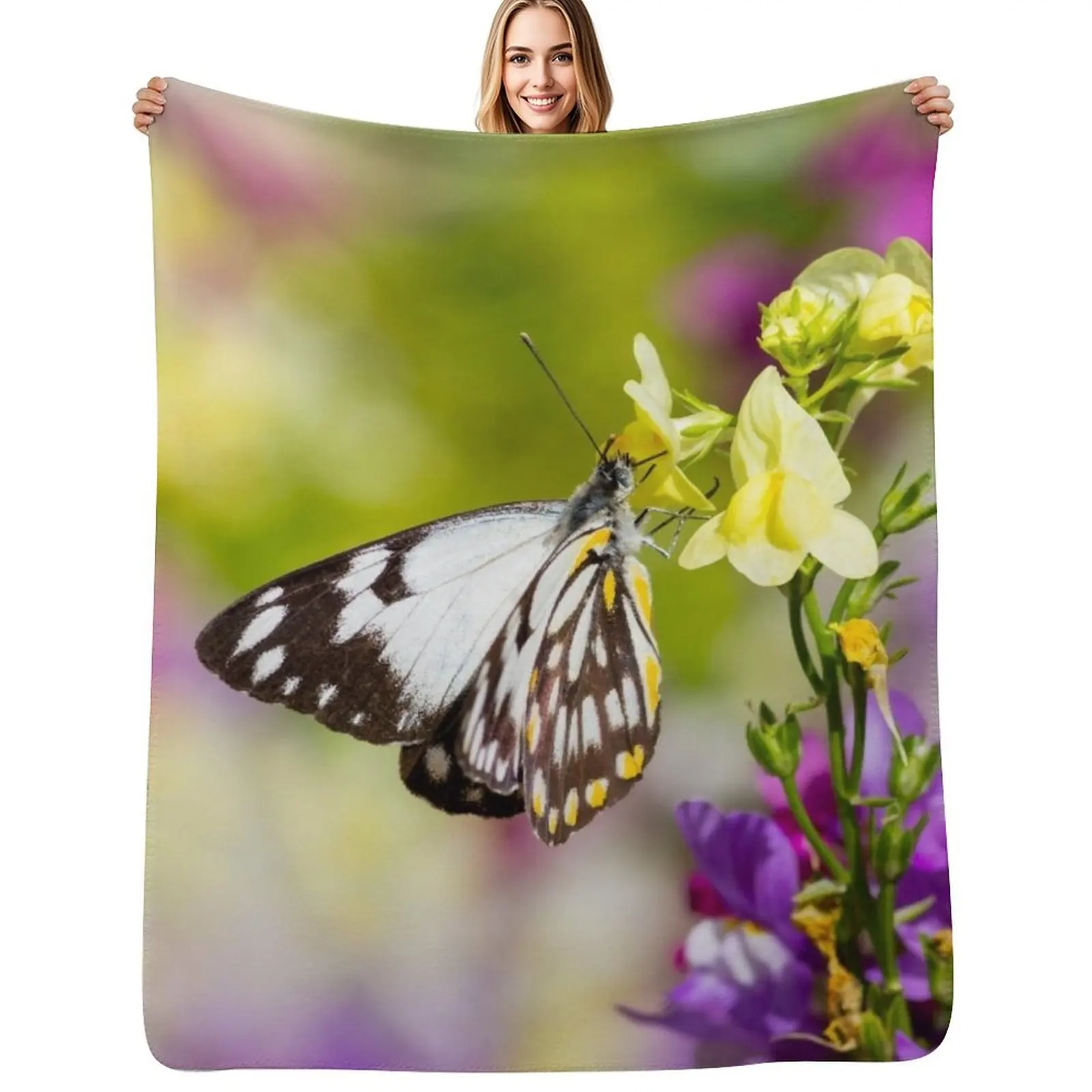 

Butterfly Magic Throw Blanket Kid'S Flannel Fabric Single Sleeping Bag Blankets