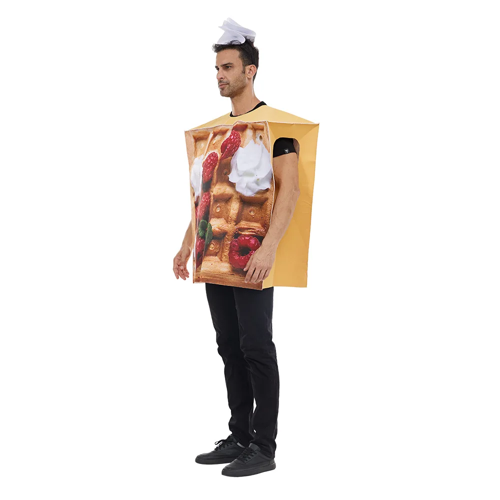 Loween brincadeira comida traje 3d diversão desempenho wfle bolo panqueca traje bolo suporte adereços roupas de palco étnico feminino