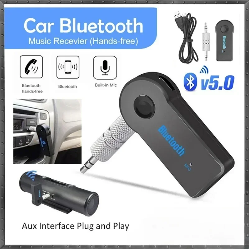 2 in 1 Wireless Bluetooth 5.0 Receiver Adapter 3.5mm Jack For Car Music Audio Aux A2dp Headphone Reciever Handsfree