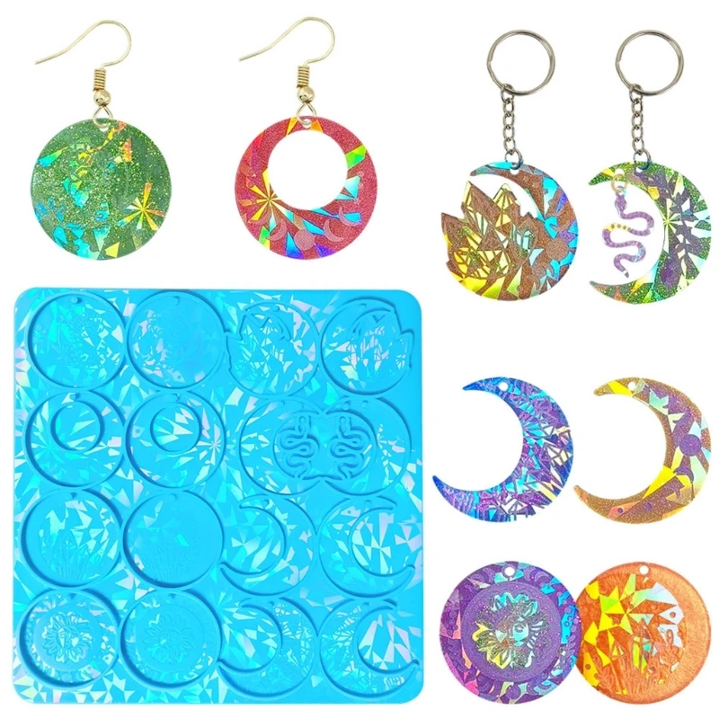

Прочная силиконовая форма для подвесок с кристаллами Луны и подсолнуха, прочная форма из эпоксидной смолы для подарков и для