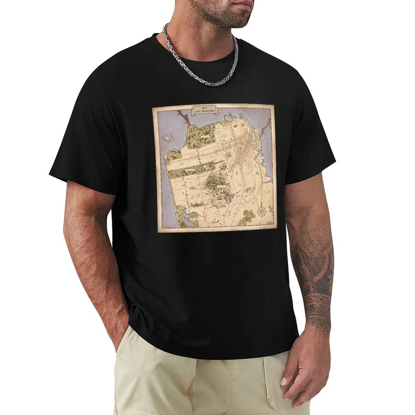 

San Francisco Fantasy Map T-Shirt Casual Holiday Short Sleeve Tee