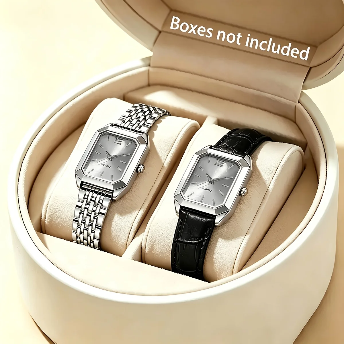 Ladies' Watch Set of Two, Containing Two Elegant, Fashionable, High-End, niche, and Exquisite Quartz Watches