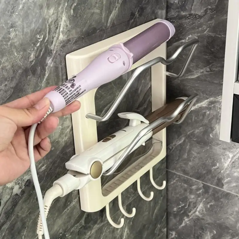   Curling iron storage rack wall mounted, not punching required