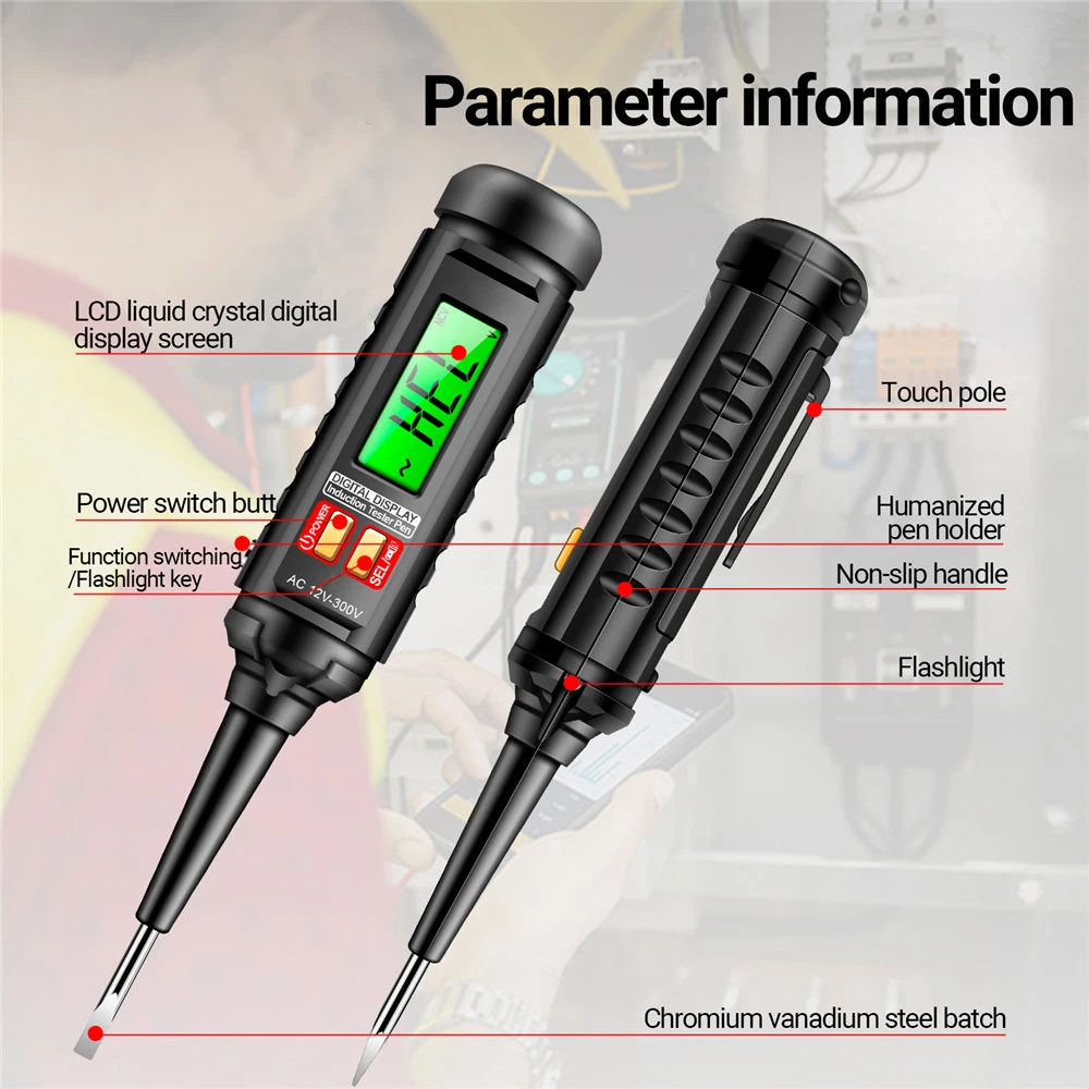 Intelligent Voltage Tester Pen AC Non-contact Induction Test Pencil Voltmeter Power Detector Electrical Screwdriver Indicator