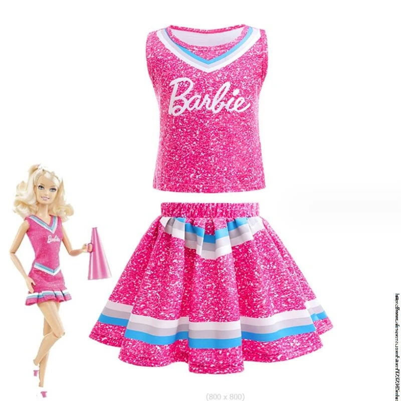 Hot Clothes Barbie the movie Girls Halloween Costume Suit Vest+Tutu Skirt Outfit Fancy Dress Costumes Clothes Kids Rose Purple