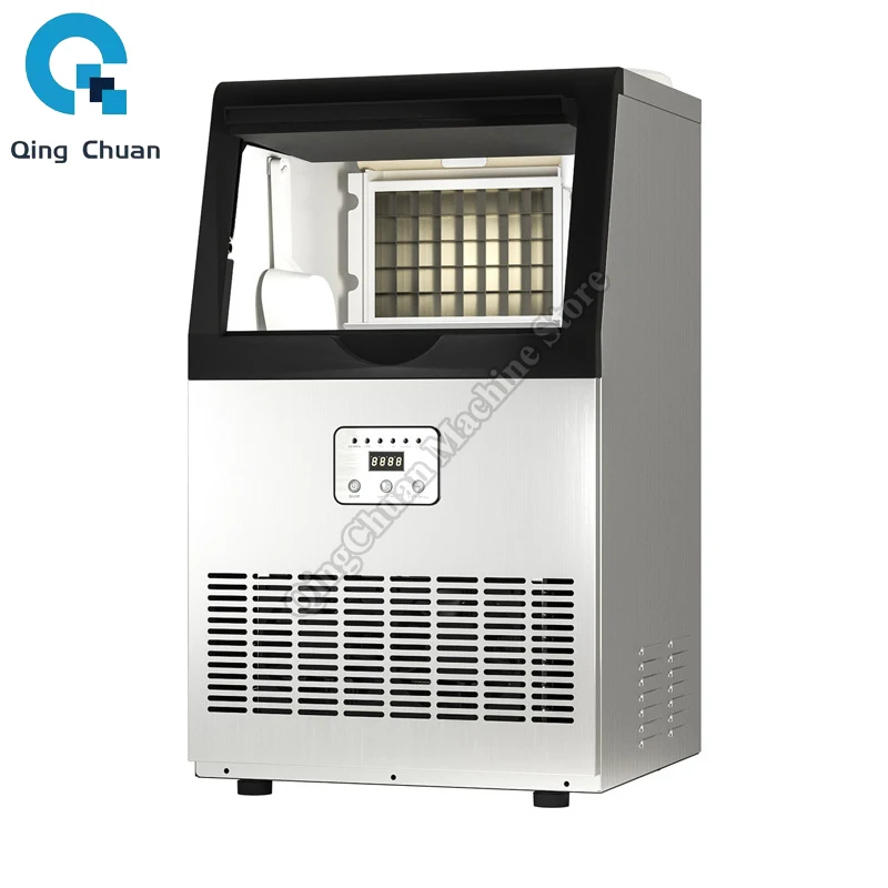 Ice Maker Stainless Steel Full Automatic Intelligent Reservation Bottled Water Tap Water Inlet Two In One Ice Maker
