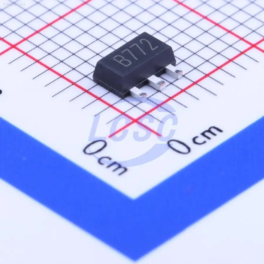 10PCS   B772(RANGE:160-320) 30V 500mW 160@1A,2V 3A PNP SOT-89-3 Bipolar (BJT) ROHS