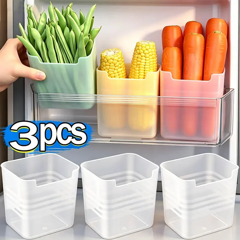 3/1PCS Refrigerator Storage Boxes Kitchen Fruit Vegetable Fresh-keeping Box Fridge Side Door Container Organizer Accessories