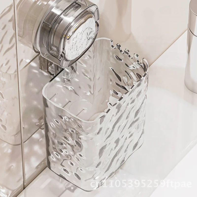 Modern Minimalist Bathroom Washstand Comb Rack Suction Cup Hanging Basket Non-perforated Toothpaste Toothbrush Storage Box