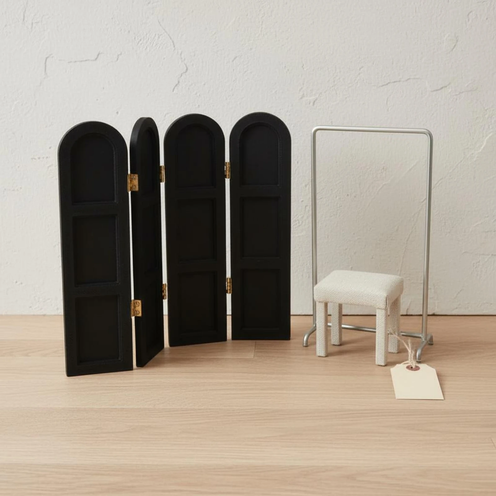 

Dollhouse Folding Screen Foldable Miniature Folding Screen Mini Room Divider Detailed Panel Design Fine Workmanship for Children