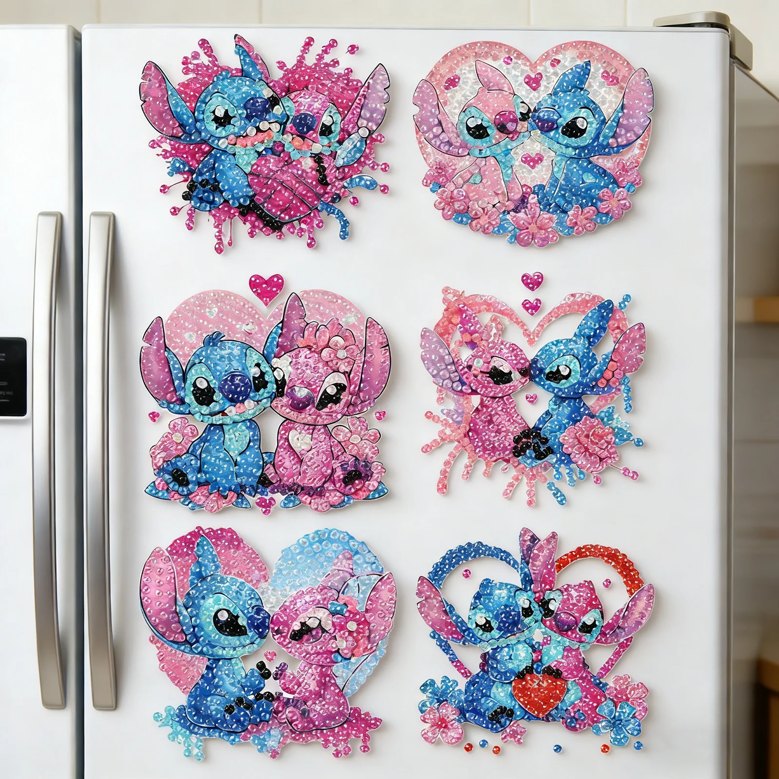 

Lilo & Stitch Angel Diamond Art Refrigerator DIY Magnet Diamond Painting Magnet for Home Decoration Cartoon