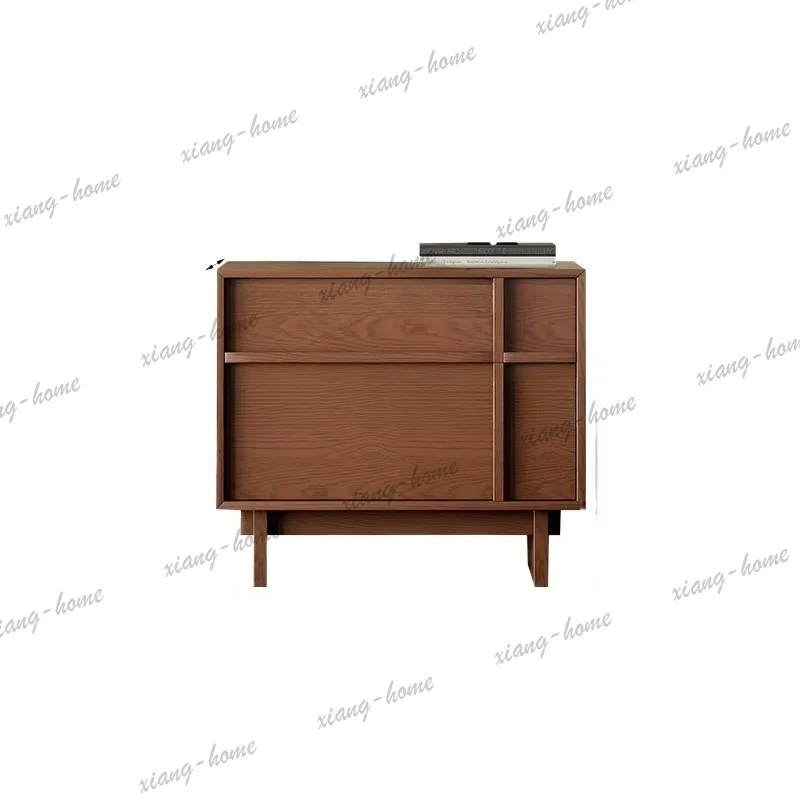 PG medieval bedside table master bedroom solid wood bedside table retro ash wood all solid wood locker