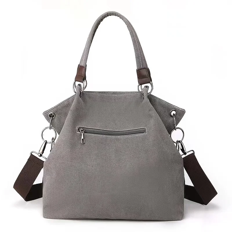 Canvas Women\'s Bag Splicing Tote Bag Large Capacity Handbag Fashion Lady Shoulder Bag Messenger Bag