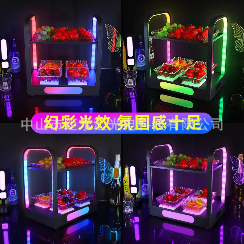 

Bar KTV luminous fruit plate rack, multi-layer snack rack for fruit plate, two-layer creative fruit plate snack plate