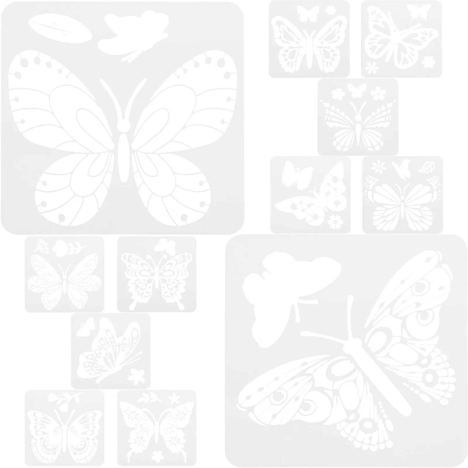 12 Pcs Tracing Stencils Simple Painting Template Reusable for Drawing Hollow Diy Out