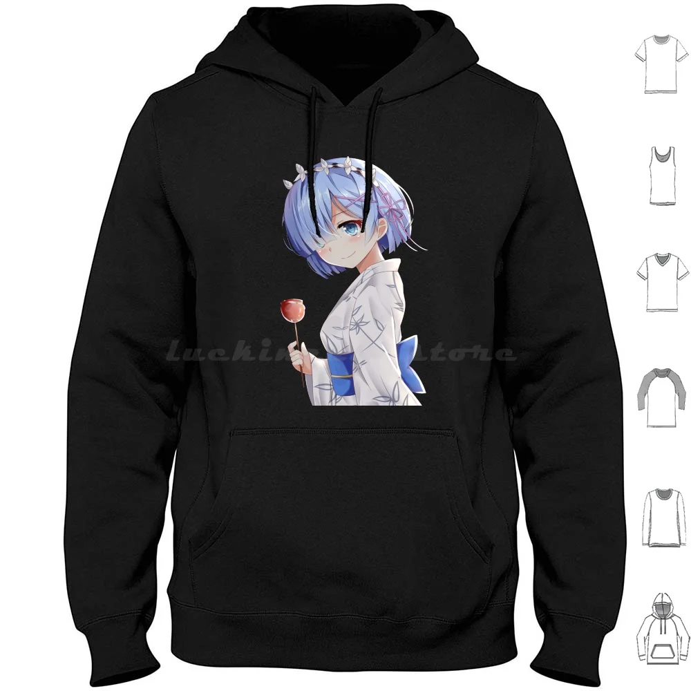 Rem ( Re Zero ) Hoodies Long Sleeve Rem Re Zero Figure Rem Re Zero Wallpaper Rem Re Zero Cosplay Rem Re Zero Gif Rem