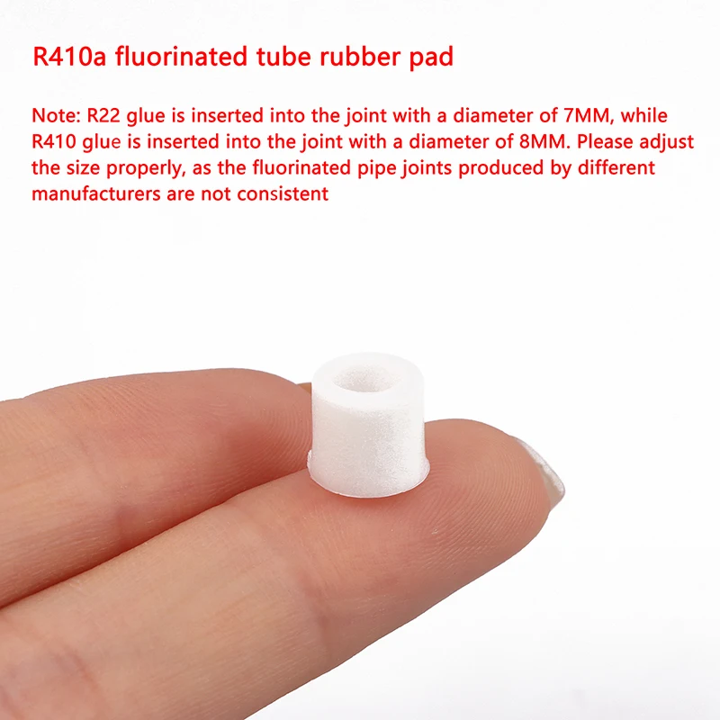 10PCS White R410A Refrigerant Filling Tube Plastic Sealing Gasket Valve Pipe Rubber Rings For Air Conditioner Refrigerator