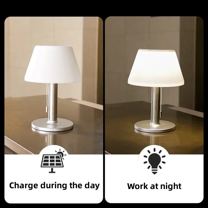 Solar LED Lights Dimming Garden Outdoor Decor Waterproof Desk Lamp Solar Powered Lamps Villa Courtyard Terrace Table Light