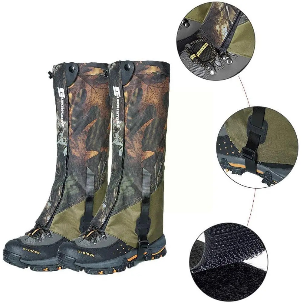 Hot Waterproof Foot Cover Highly Breathable Wraps Hunting Legging Hiking Gaiters Outdoor Double-Deck Climbing