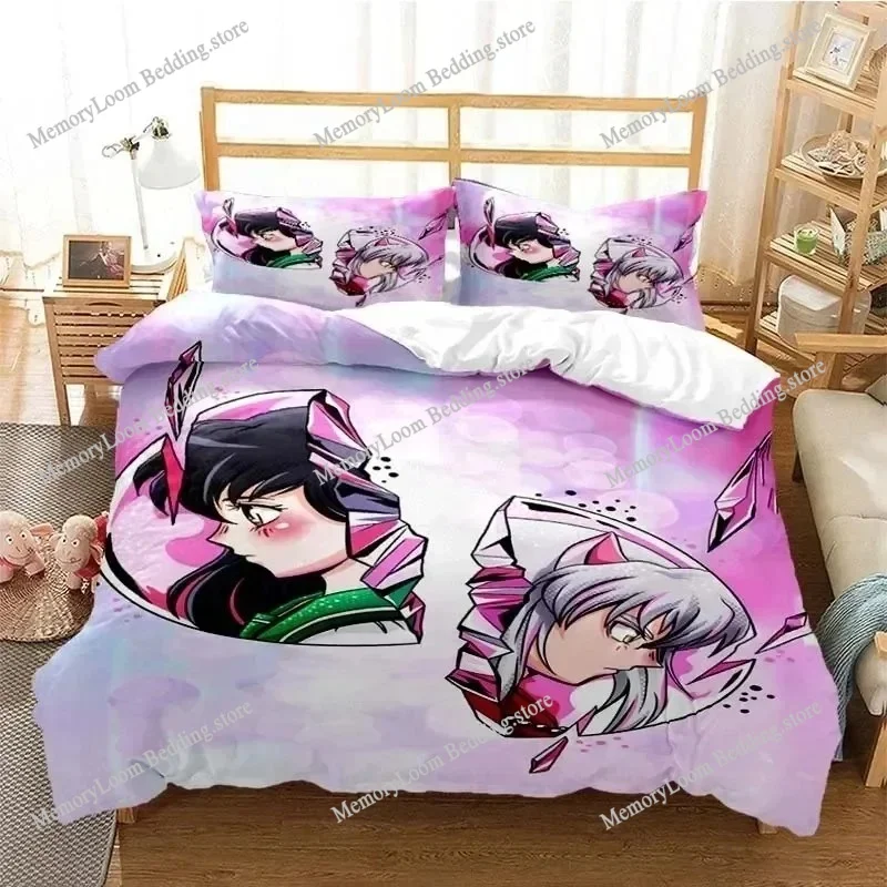 

3D Printed Anime Inuyasha Duvet Cover Sesshoumaru Bedding Set and Double Twin Full Queen King Adult Kids Bedclothes Quilt Cover