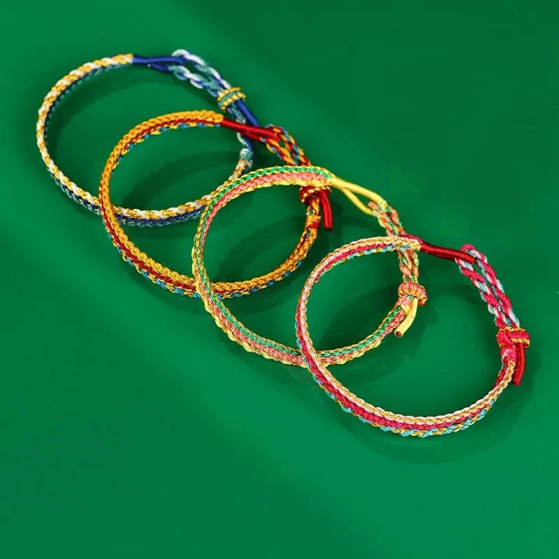Handmade Braided Women String Bracelet Adjustable 4 Colors Unfading Friendship Braslet Tibetan Colorful Rope Braclet Lucky Joias