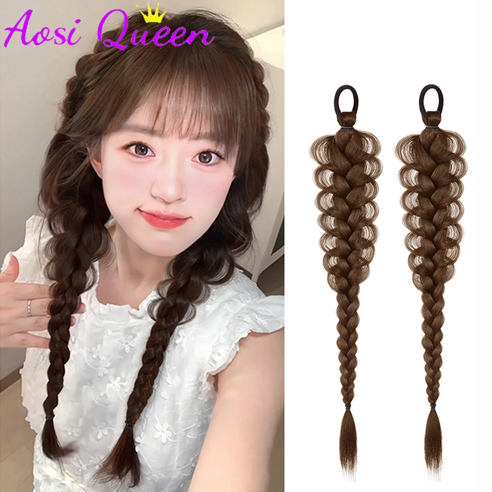AOSI Synthetic Cute synthetic Wig Braid Female Synthetic Head Braid Artificial Hair Braided Long Braid Internet Celebrity