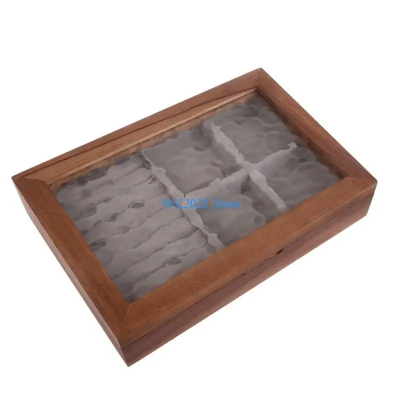 G5GC Glass Glass Dustproof Cover Box صناديق المجوهرات الخشبية الصلبة للنساء Rings Rings Box Jewelry Storage