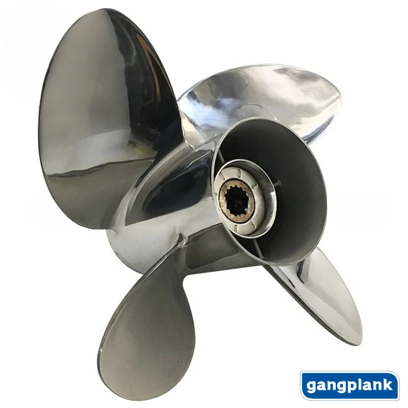 Outboard Engine Stainless Steel Propeller 4 Blades for Yamaha 60/70/75/85/90/100/115/130 HP