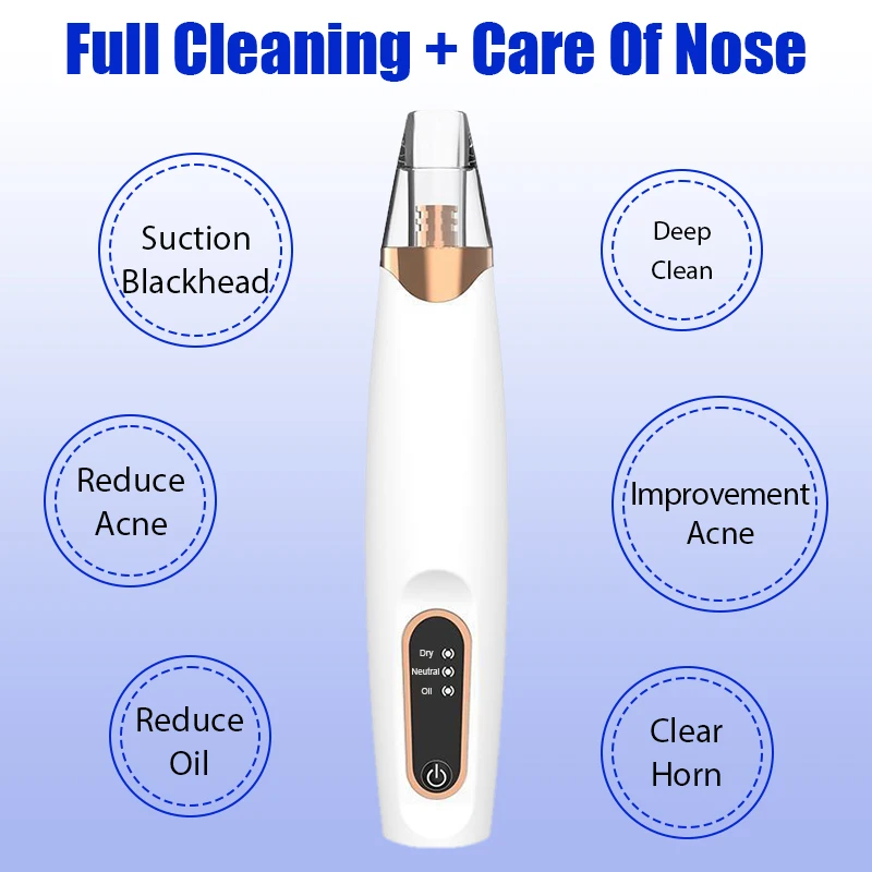 Elettrico Rimozione di Comedone Aspirapolvere Viso Pore Cleaner Punti Bianchi Macchie Nere Brufolo Acne Estrattore Strumenti di Pulizia Profonda Del Viso