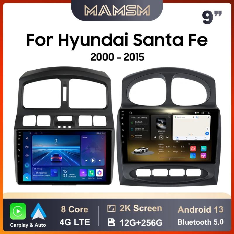 Fuluku Mamsm Car Radio for Hyundai Classic Santa Fe 2000-2004 JAC S1 (rein