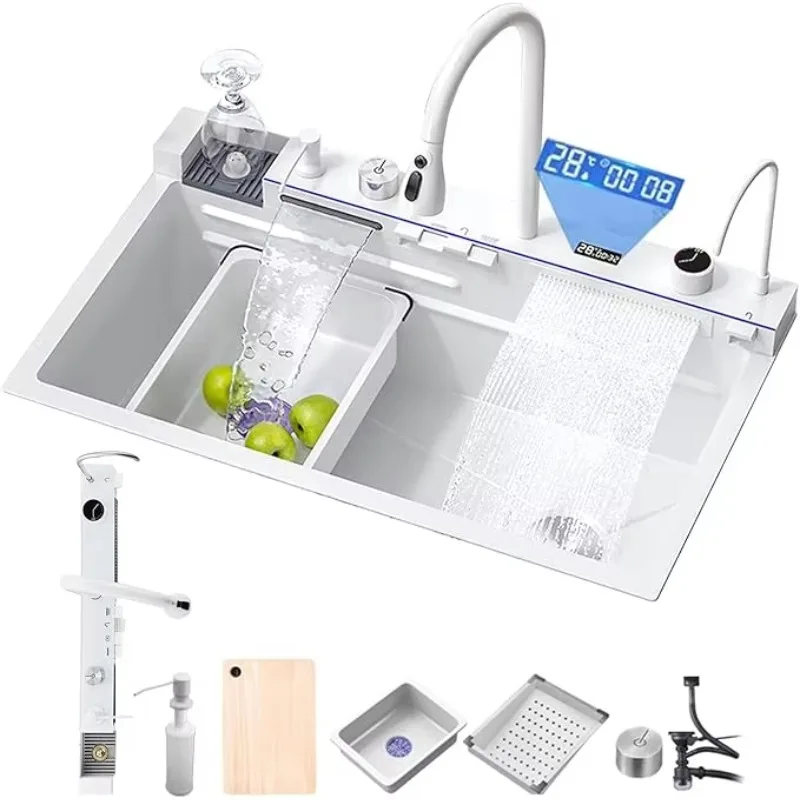 Piano Sink for Kitchen New High Quality Multifunction Modern Smart Waterfall Stainless Steel 201/304 Sink Kitchen Kitchen Sinks