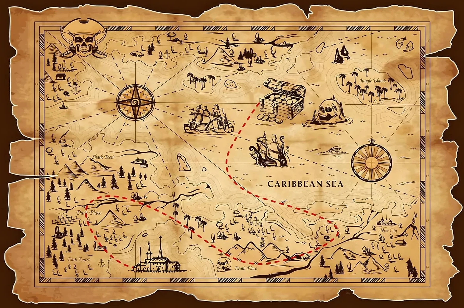 Pirate Treasure Map Tapestry R - огляд і ціна Photography Mapped