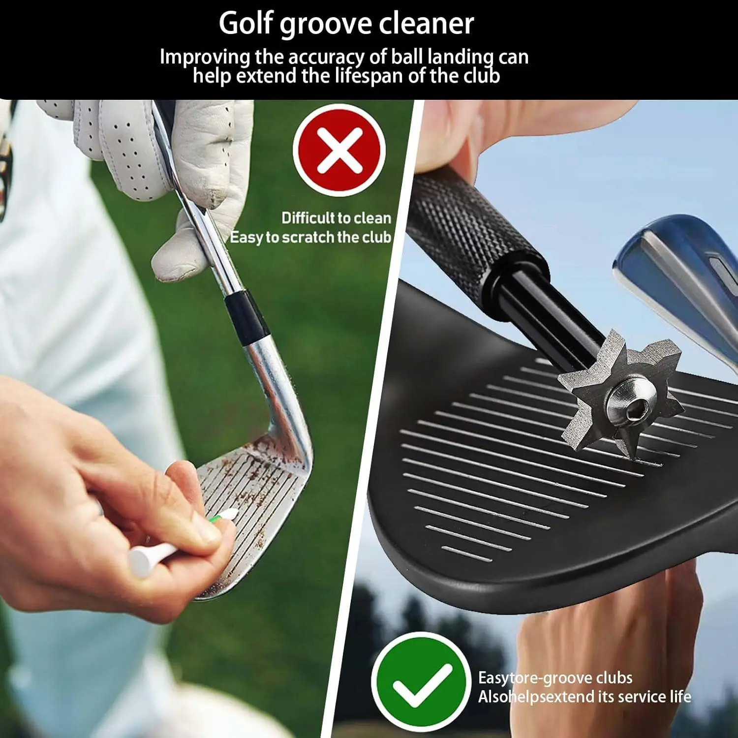 مبراة نادي الغولف أداة شحذ نادي الغولف مبراة نادي الغولف رئيس إسفين قوي سبيكة إسفين شحذ قطع 6 ألوان #4