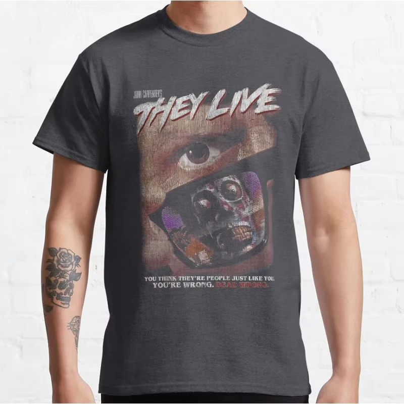 2026Theylive Retro Horror Movie They Live Meme John Carpenter Vintage Consume 80s Alien Graphic T Shirts  Tops S-4XL