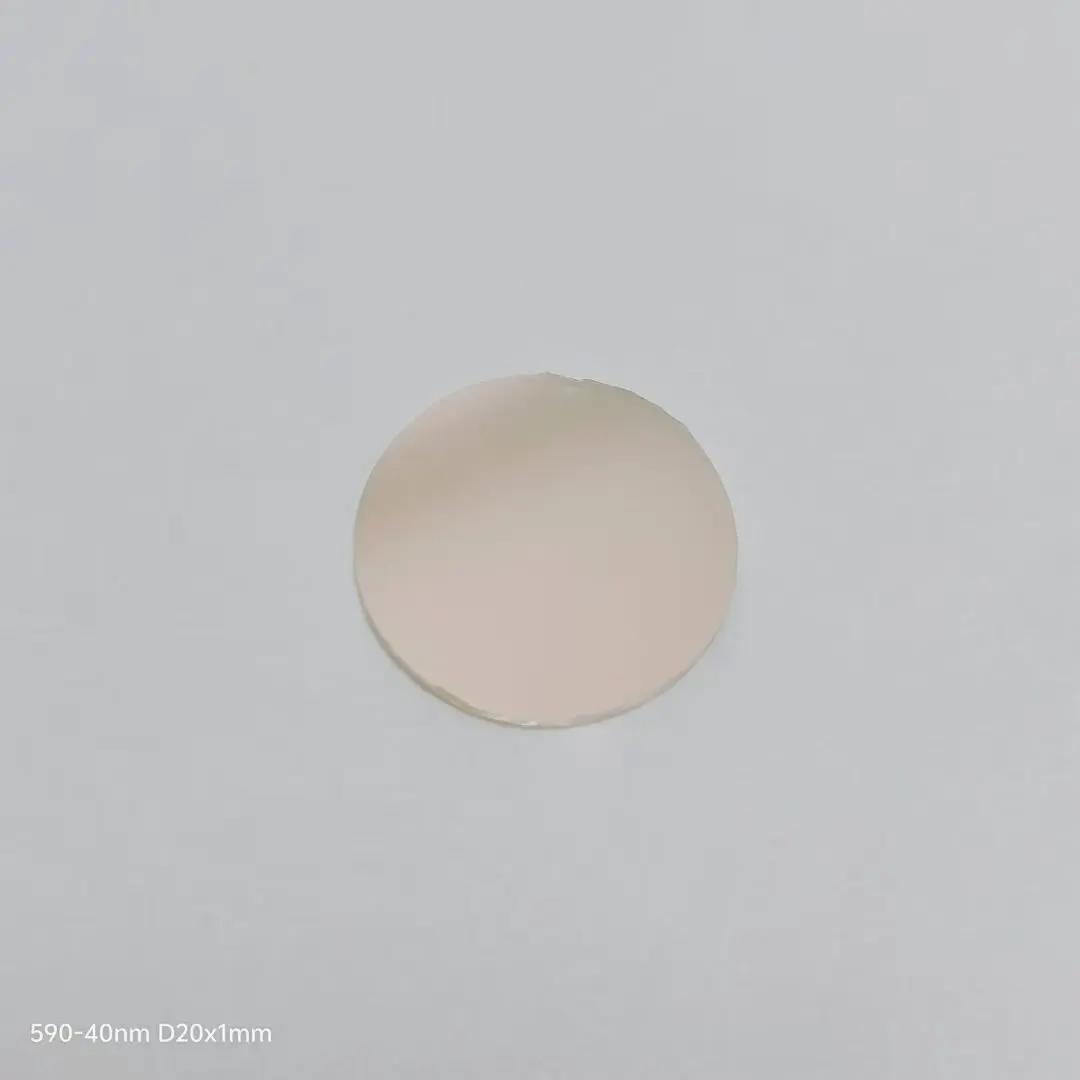 Passar luzes laranja amarelas 570nm a 610nm centro 590nm vidro de filtro passa-banda estreito NBP590-40nm