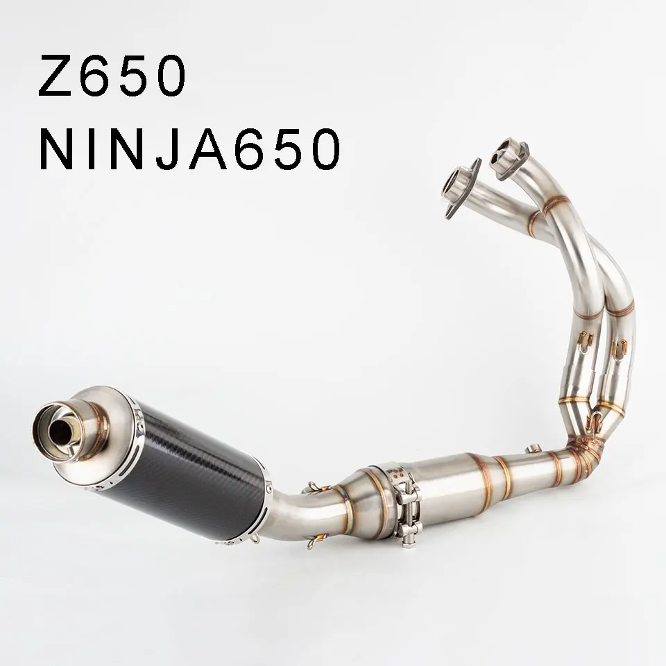 

Z650 Motorcycle Full Exhaust System Muffler Front Middle For Kawasaki Z650 Ninja 650 2023 -2025 NINJA650 exhaust