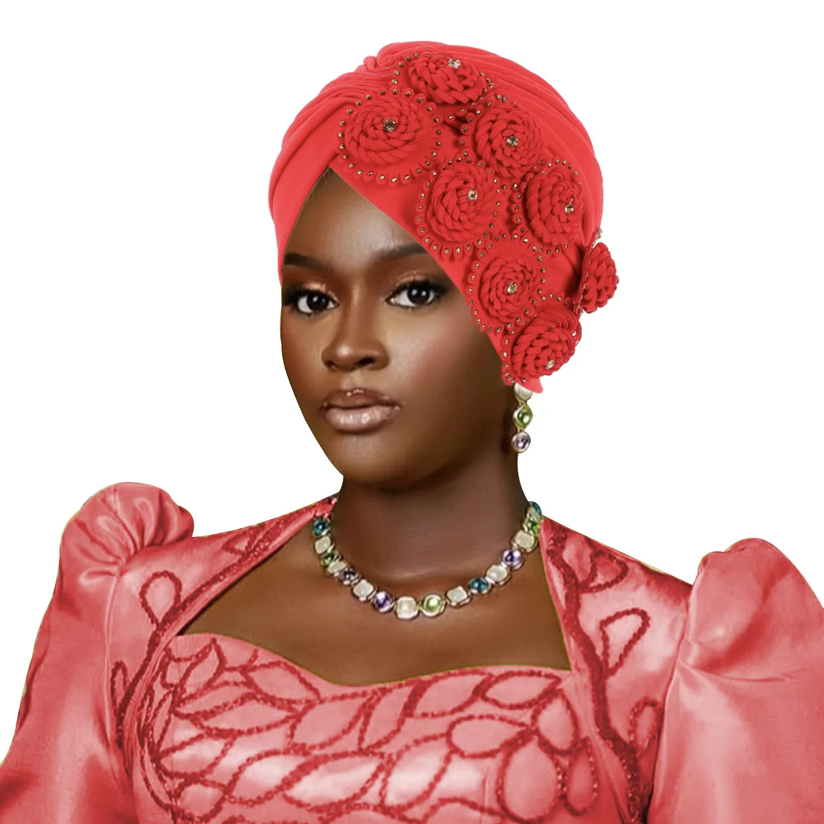 

African Auto Gele Headties Muslim Turban Hijab for Women Pleated Bonnet Indian Cap Nigeria Head Wrap Hat Wedding Geles Scarf