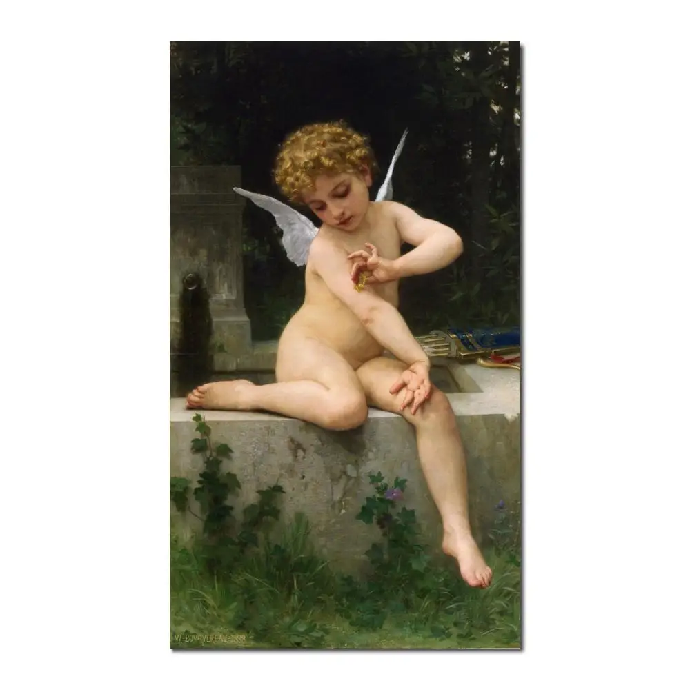 art for sale Cupid with Butterfly by William Adolphe Bouguereau canvas Handmade High quality